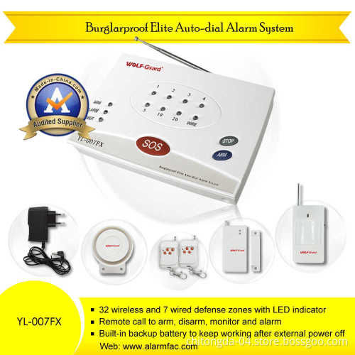 32 Wireless and 7 Wired Defense Zones Burglar Alarm System (YL-007FX)